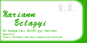 mariann belagyi business card